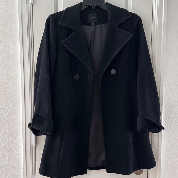 Express Black Wool Blend Double-Breasted Peacoat XS Womens Jacket - Picture 1 of 12